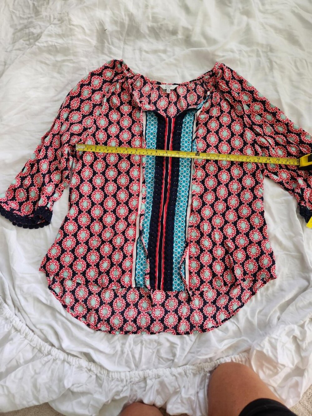 Crown & Ivy printed peasant top